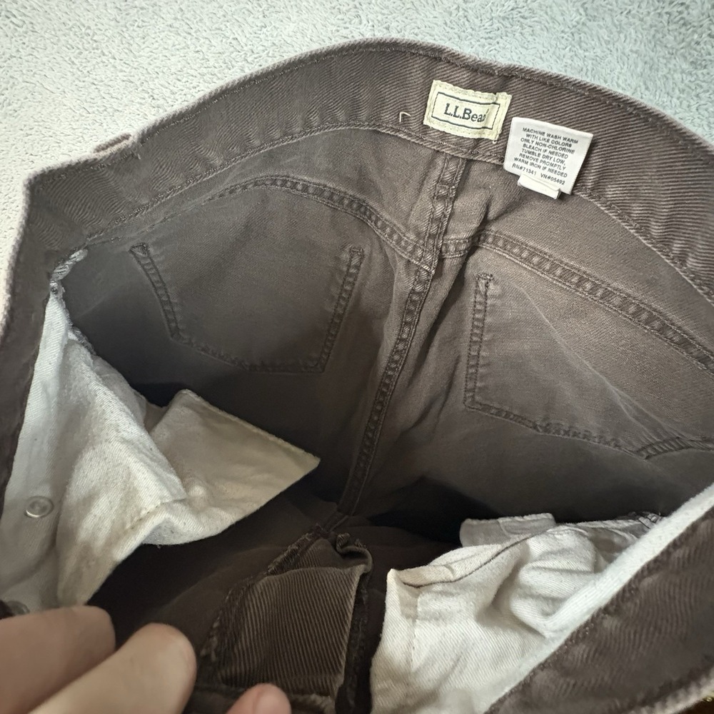 L.L. Bean Womens 10 (29.5x29.25) Brown Straight Leg Cotton Mom‎ Jeans SEE DESC - Picture 6 of 10